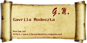 Gavrila Modeszta névjegykártya
